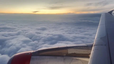 Airplane window frame, cabin view, passenger seat 動画素材 321287866