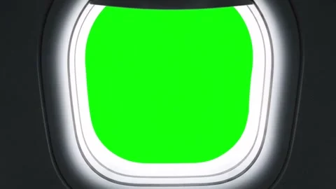 Airplane Window Green Screen Mockup for Travel Videos Видео 331158268