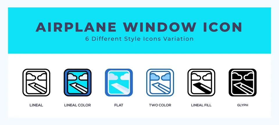 Airplane window icon in different style vector illustration. Stock Illustration