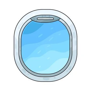 Airplane window illustration Stock Illustration
