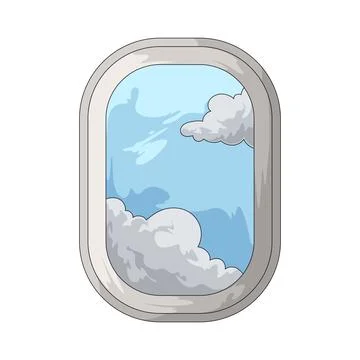 Airplane window illustration Stock Illustration