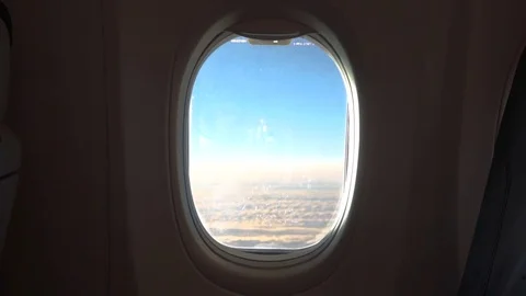 Airplane Window From Inside Stock Footage 83598389