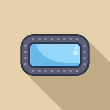 Airplane window with long shadow showing empty blue sky Stock Illustration