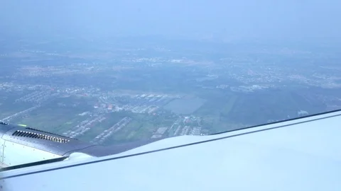 Airplane window, looking outside Stock Footage 87775740