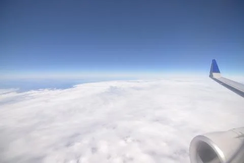 Airplane window Over Wing Stock Photos
