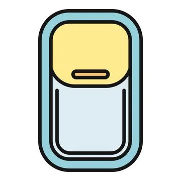 Airplane window with pulled down window shade Stock Illustration