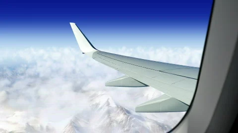 Airplane window seat Stock Footage 305405