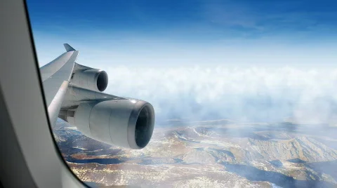 Airplane window seat Stock Footage 306128