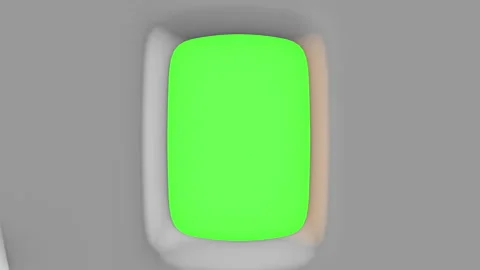 Airplane window seat view, green screen, 4k animation. Stock Footage 315776430