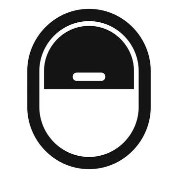 Airplane window showing closed window shade, simple icon Stock Illustration