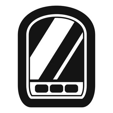 Airplane window showing clouds and buttons below simple icon Stock Illustration