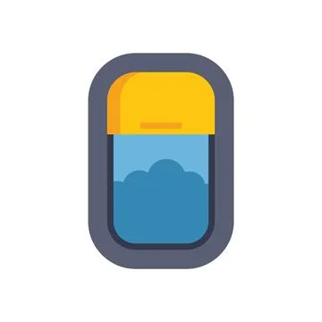 Airplane window showing clouds from passenger seat Stock Illustration