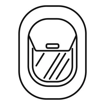 Airplane window is showing a view with closed sun blind Stock Illustration