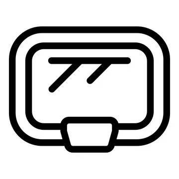 Airplane window showing wi fi signal, simple black line icon Stock Illustration