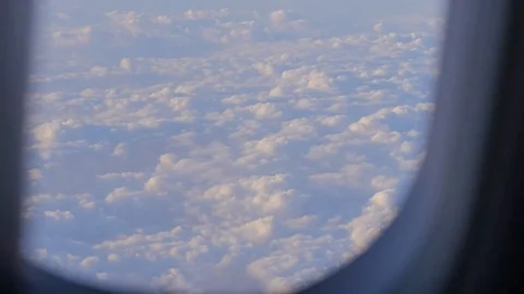 Airplane window sky Video stock 89223713