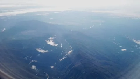 Airplane window sky view Video stock 297830229