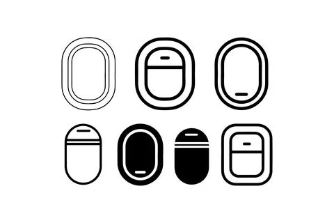 Airplane window vector icon set collection. Vector illustration design. Stock Illustration