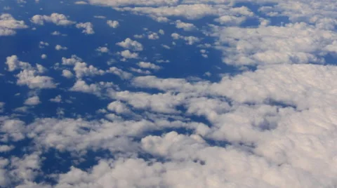 Airplane Window View, Above Clouds, Flying Stock Footage 47567255