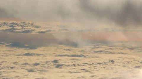 Airplane Window View, Above Clouds, Flying Stock Footage 47567534