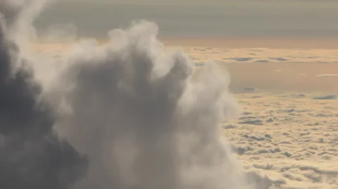 Airplane Window View, Above Clouds, Flying Stock Footage 47567788