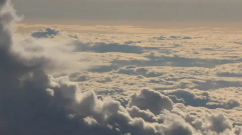 Airplane Window View, Above Clouds, Flying Free Stock Footage 47567808