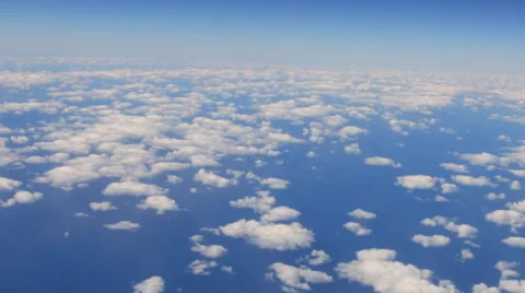 Airplane Window View, Above Clouds, Flying Stock Footage 47576707