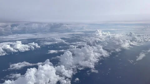 Airplane Window View Above a Dense Cloud Layer Video stock 342590748