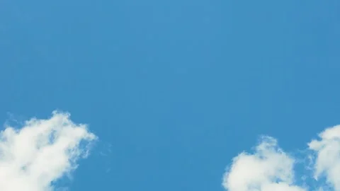 Airplane Window View, Aerial View, Time Lapse of Few Plump Cotton White Clouds i Stock-Footage 317821035