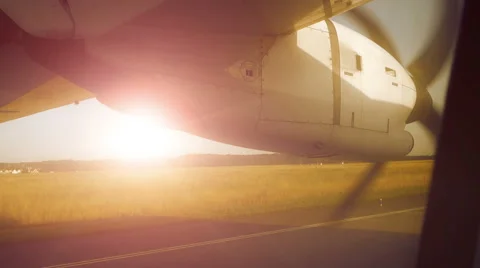 Airplane window view. aircraft plane. business travel background Stock Footage 40049894