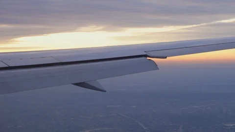 Airplane window view in flight from the sky Stock Footage 107941644