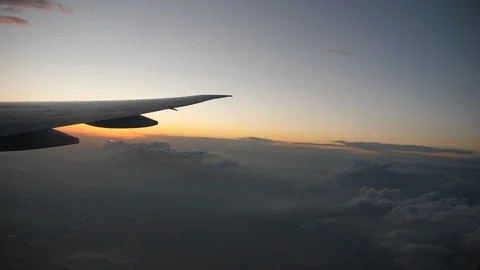 Airplane window view Stock Footage 106608936