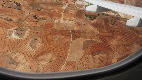 Airplane window view Видео 142886866