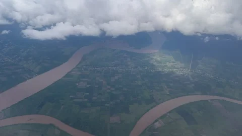 Airplane Window View Видео 340537726