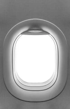 Airplane window. View has been removed from the image Stock Photos