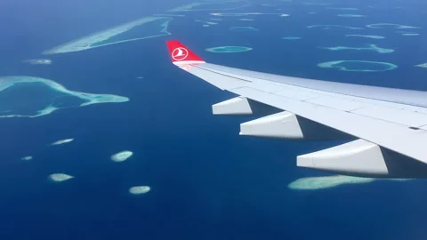 Airplane-Window-View-Maldivas Stock Footage 295101764