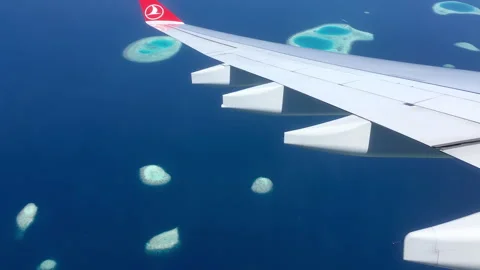 Airplane-Window-View-Maldivas Stock Footage 295101823