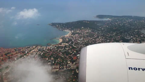 Airplane Window View Over Nice France Stock Footage 310454019
