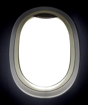 Airplane window view over white Stock Photos