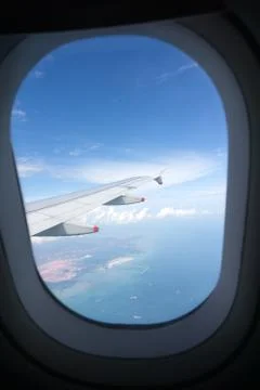 Airplane window view Stock Photos