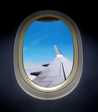 Airplane window view Stock Photos