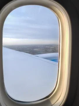 Airplane Window View Scene 스톡 사진