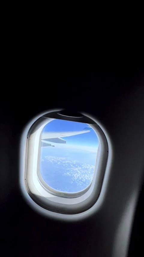 Airplane Window View: Vertical Video for Social Media. Stock-Footage 303149181