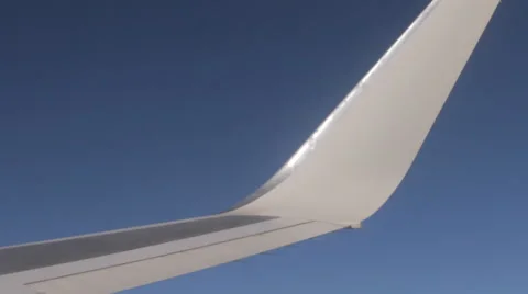 Airplane Window View of  Wing Flying Stock Footage 47566961