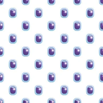 Airplane window views night sky seamless pattern Stock Illustration