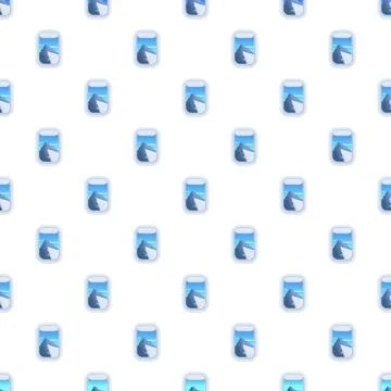 Airplane window views seamless pattern with mountains イラスト素材