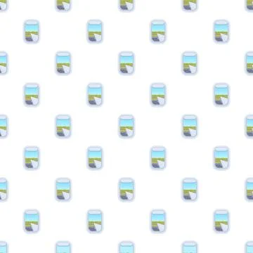 Airplane window views seamless pattern for travel background Stock Illustration