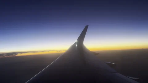 Airplane window wing view Stock Footage 257231603