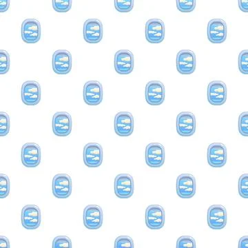 Airplane windows with clouds repeat pattern design 스톡 일러스트