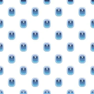 Airplane windows with moon and clouds seamless pattern Ilustração Stock