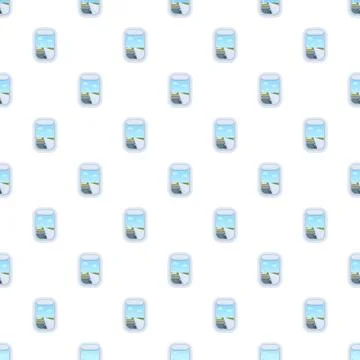 Airplane windows seamless pattern repeating travel background design Stock Illustration